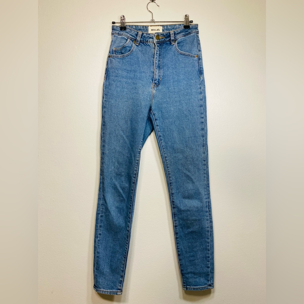 Rollas Women Jeans Sz 26 High Rise Slim Dusters Denim Classic Straight